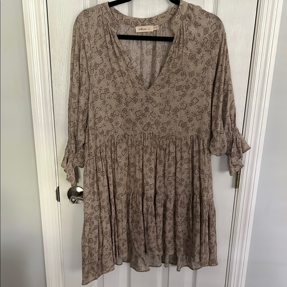 Millibon Beige Patterned Dress